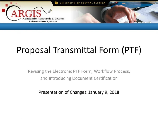 Proposal Transmittal Form (PTF)