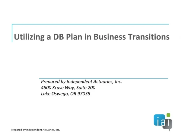 Utilizing a DB Plan in Business Transitions