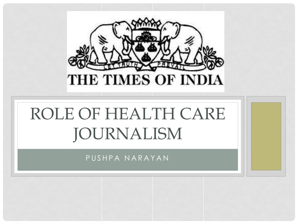 role of health care journalism