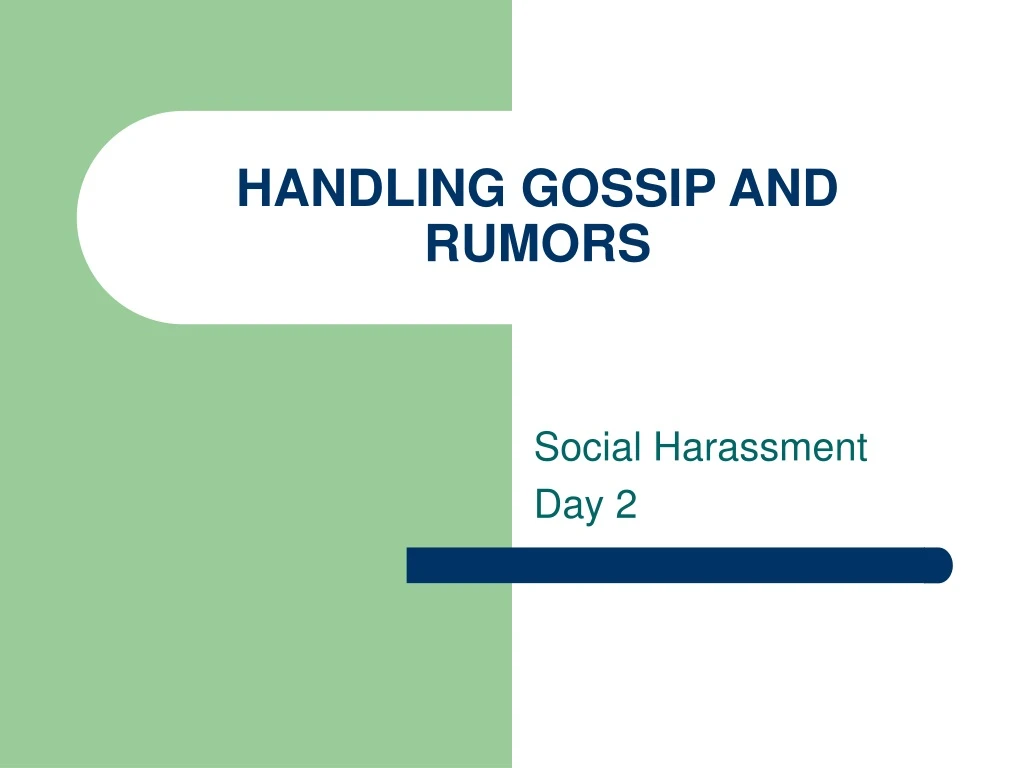 handling gossip and rumors