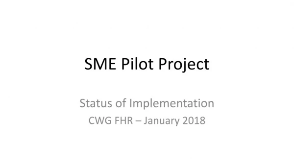 SME Pilot Project