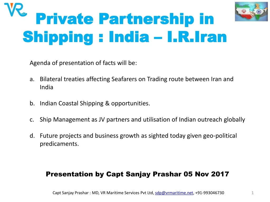 private partnership in shipping india i r iran