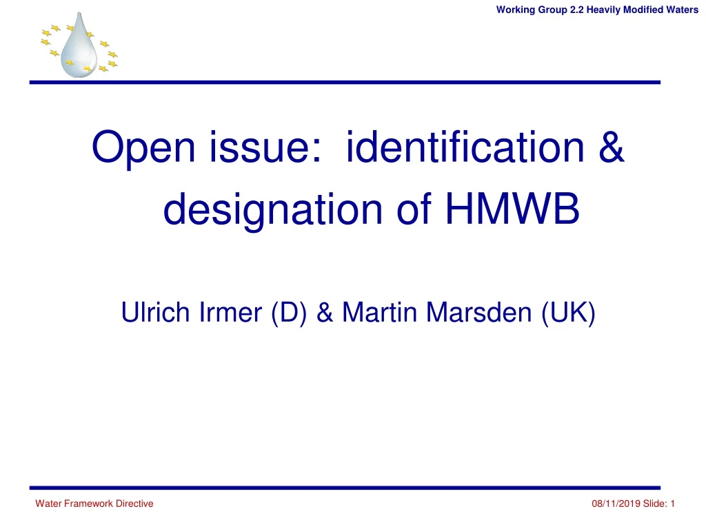 open issue identification designation of hmwb