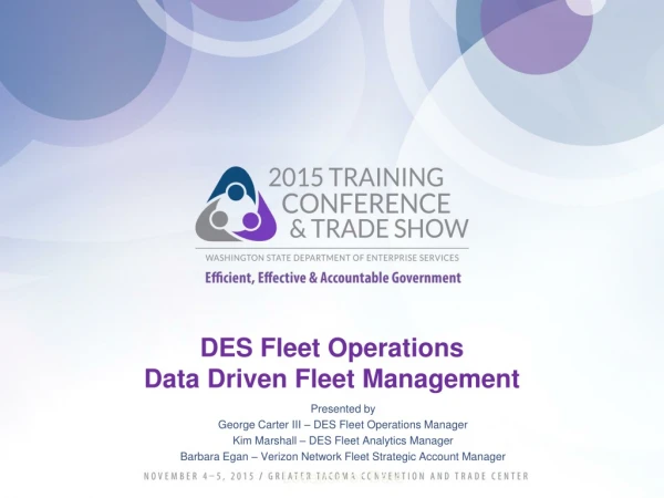 DES Fleet Operations Data Driven Fleet Management