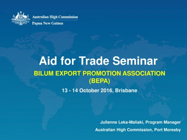 Aid for Trade Seminar