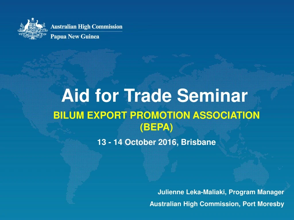 aid for trade seminar