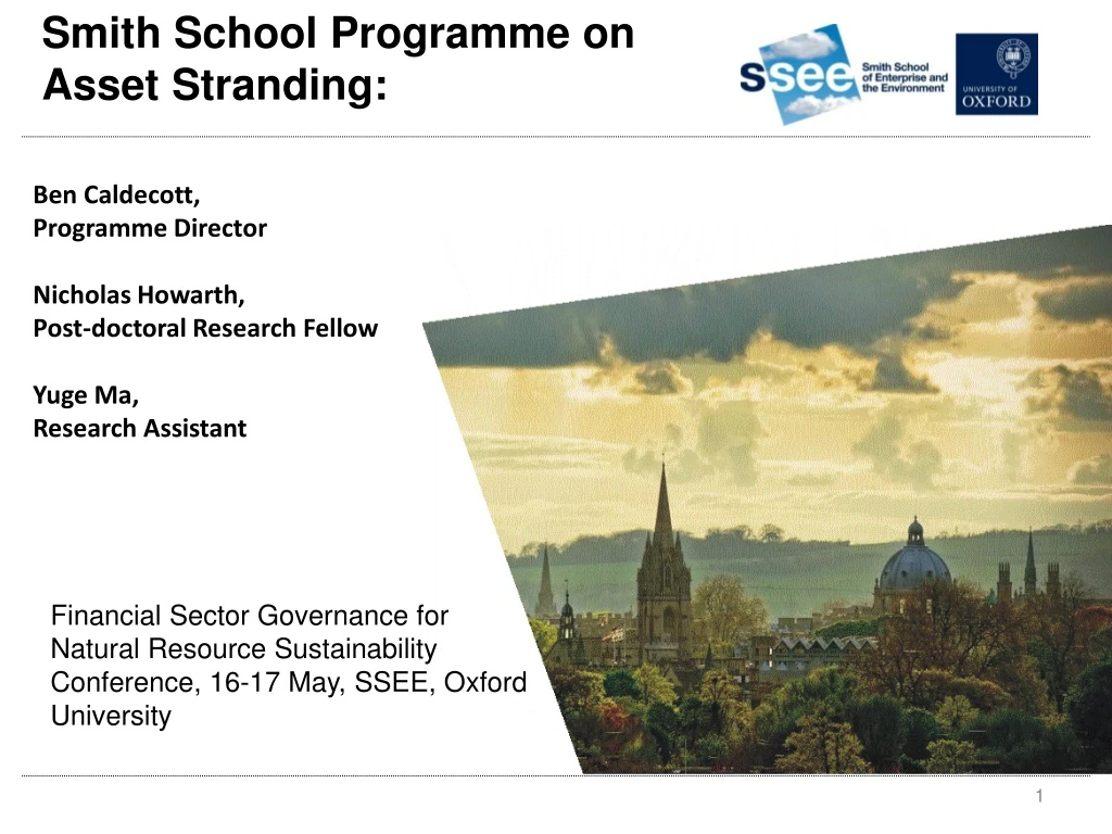 smith school programme on asset stranding