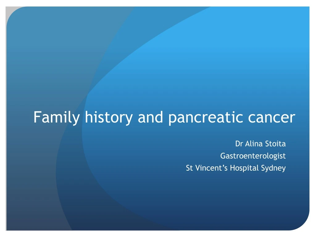 family history and pancreatic cancer