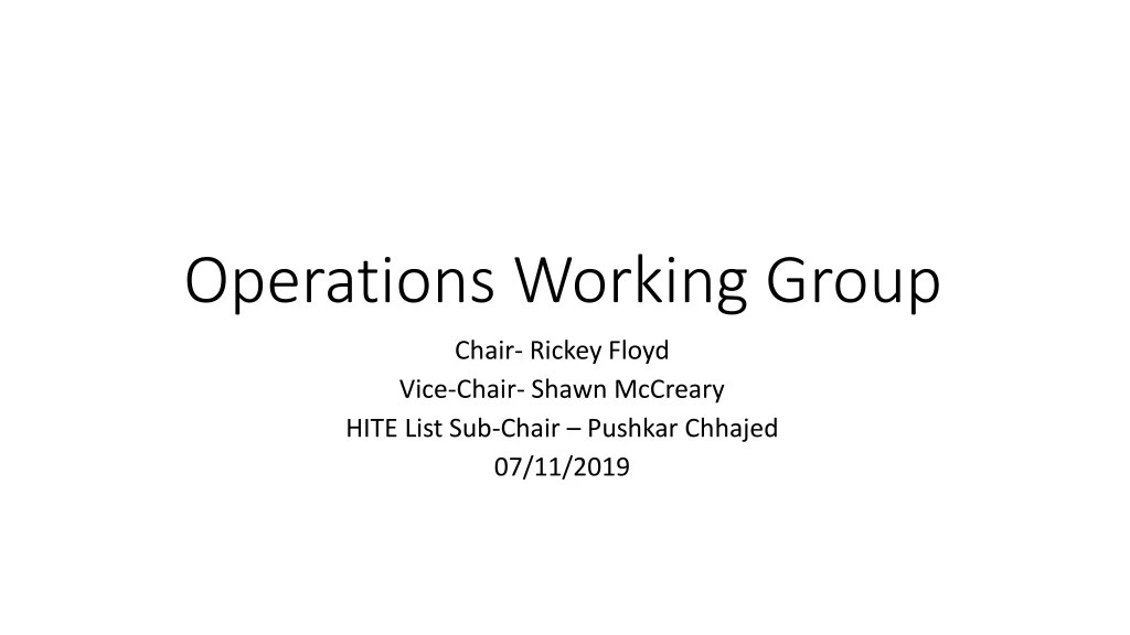 operations working group