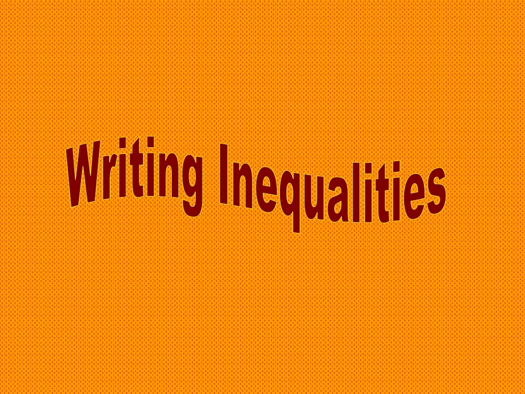 writing inequalities