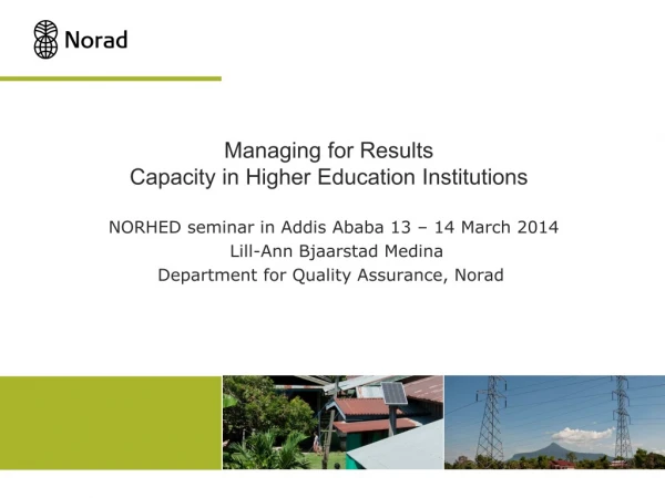 Managing for Results Capacity in Higher Education Institutions