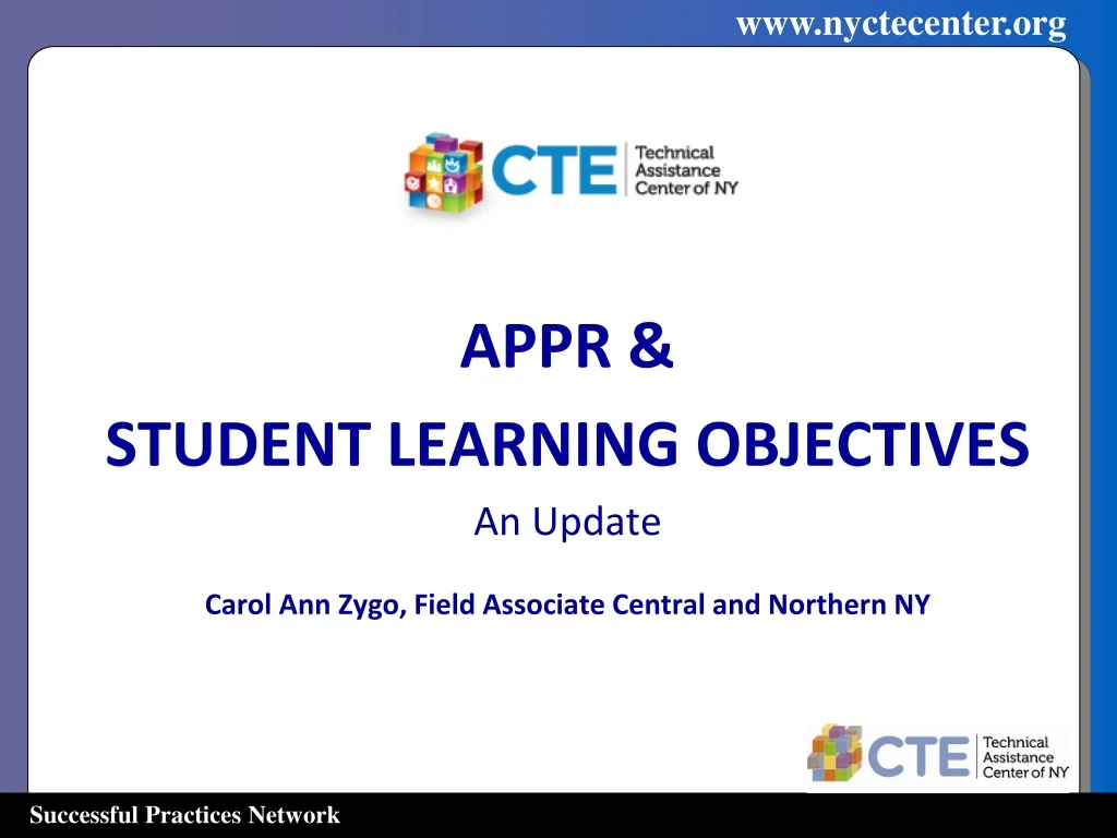 appr student learning objectives an update carol