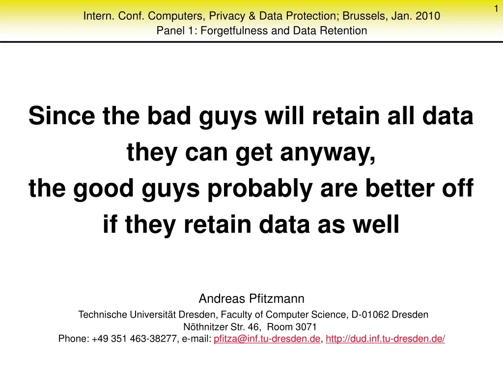 intern conf computers privacy data protection