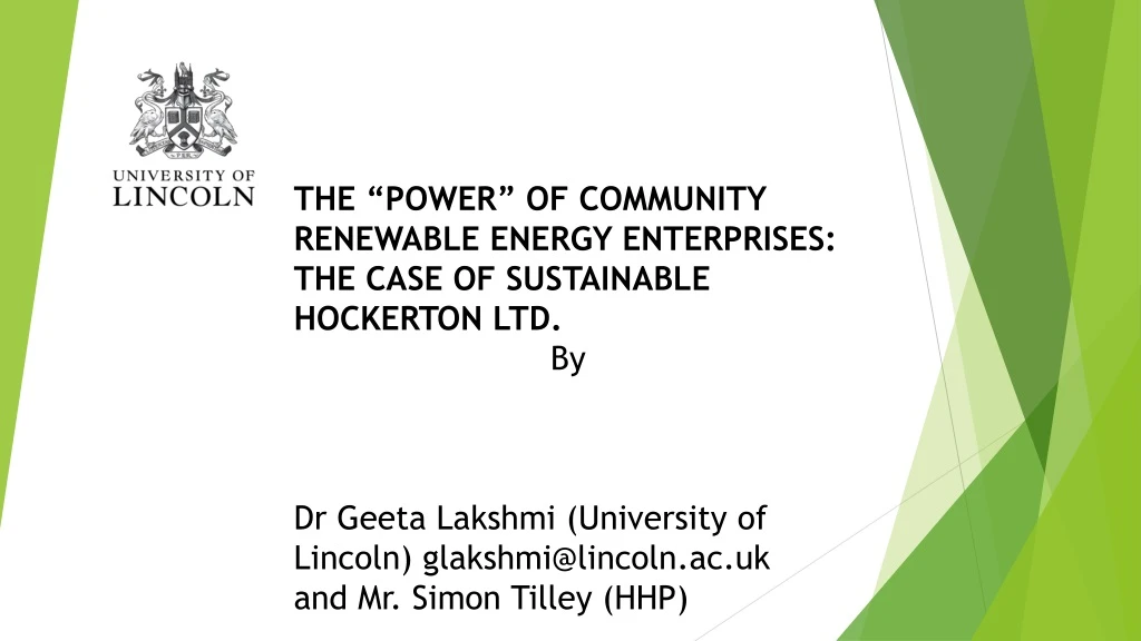 the power of community renewable energy