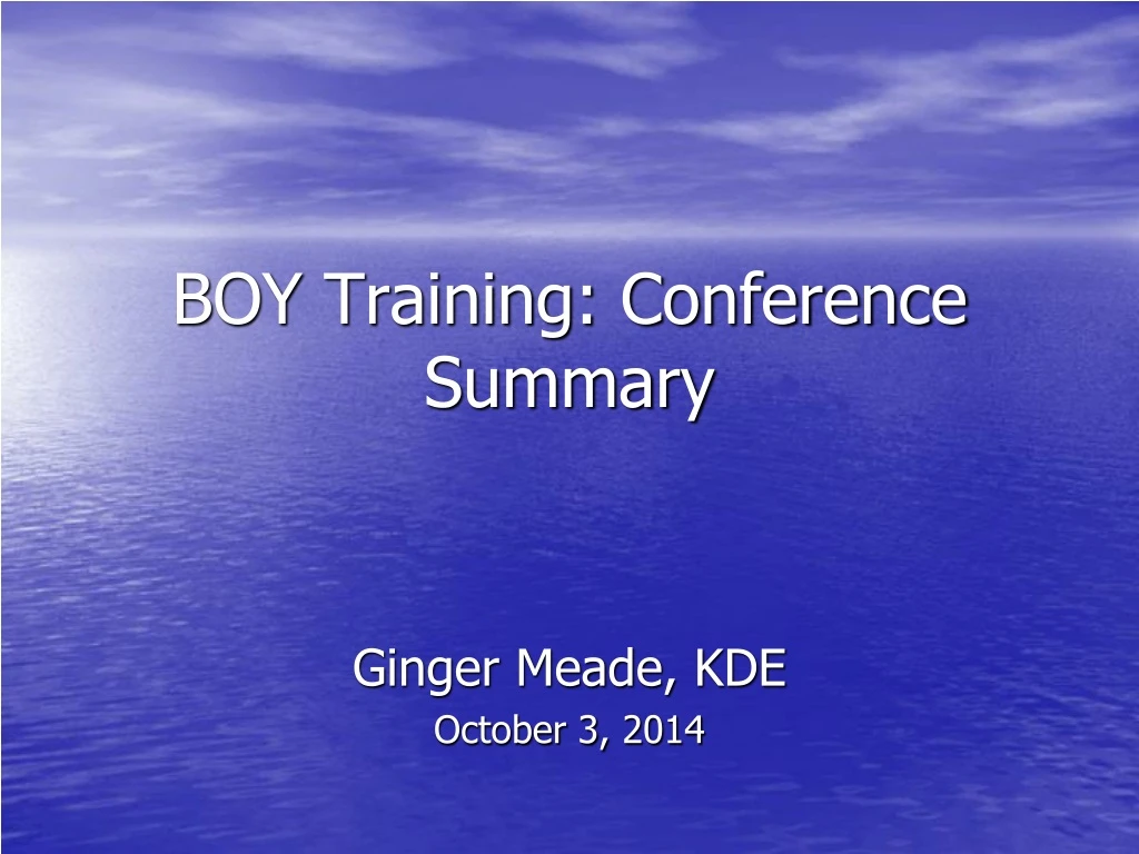 boy training conference summary