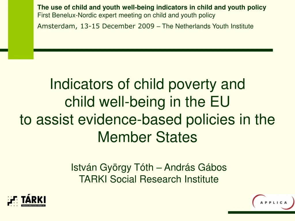 the use of child and youth well being indicators