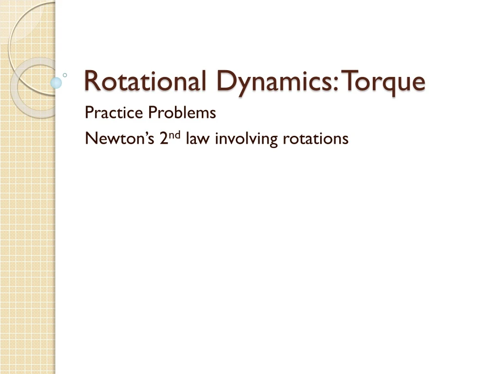rotational dynamics torque