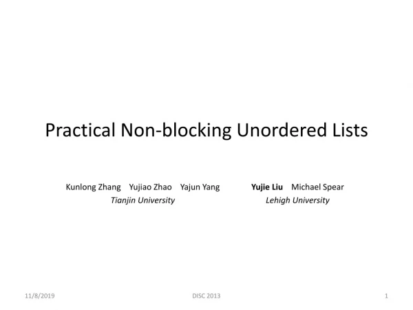Practical Non-blocking Unordered Lists