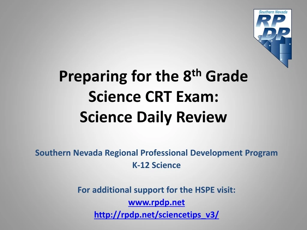 preparing for the 8 th grade science crt exam science daily review