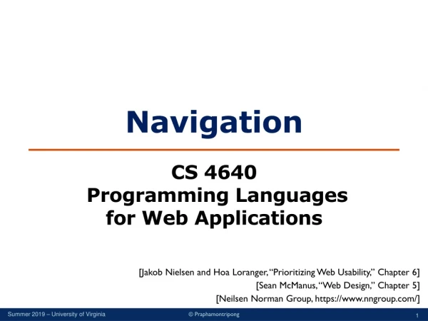 Navigation CS 4640 Programming Languages for Web Applications