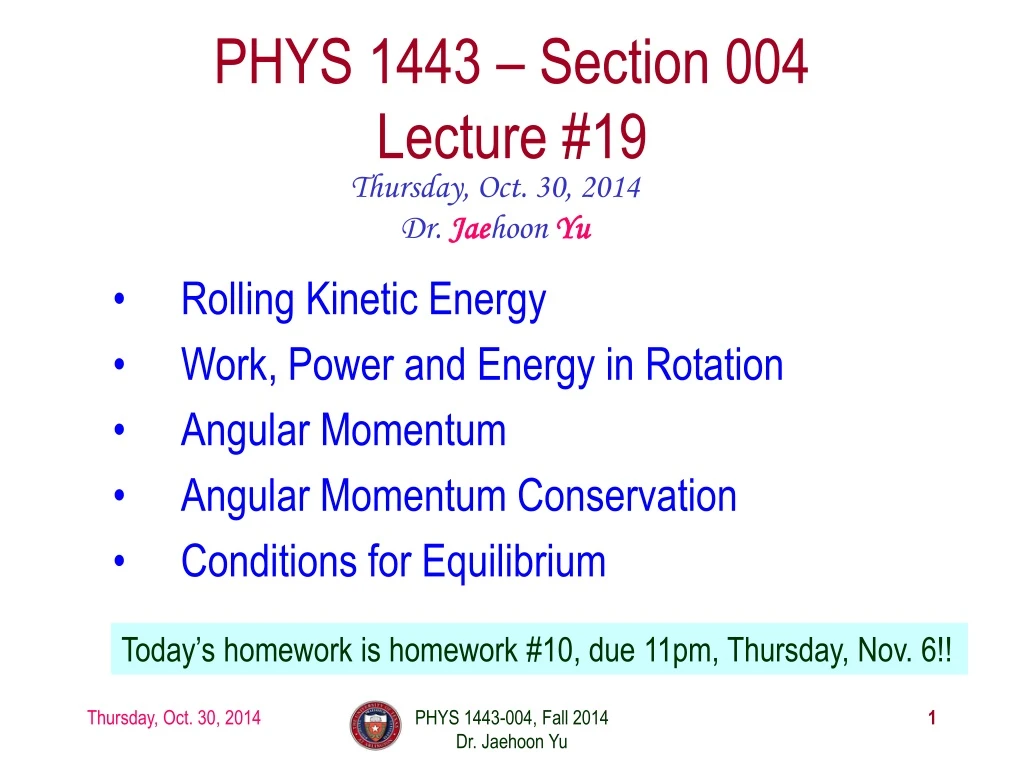 phys 1443 section 004 lecture 19