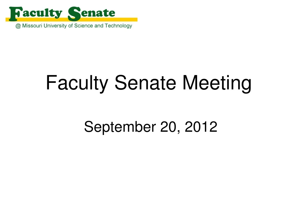 faculty senate meeting september 20 2012