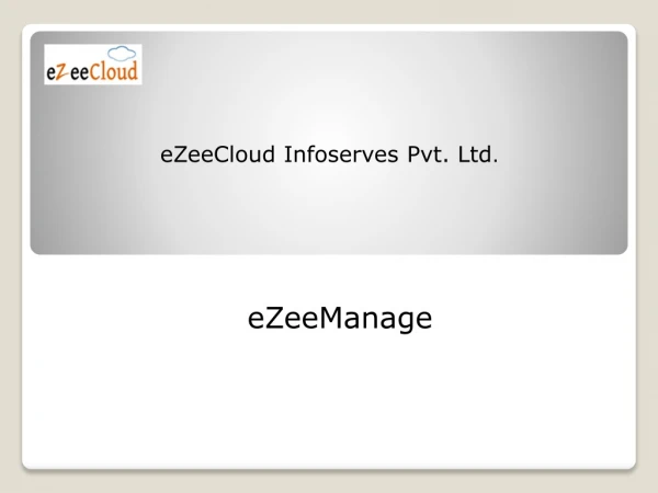 eZeeCloud Infoserves Pvt. Ltd .