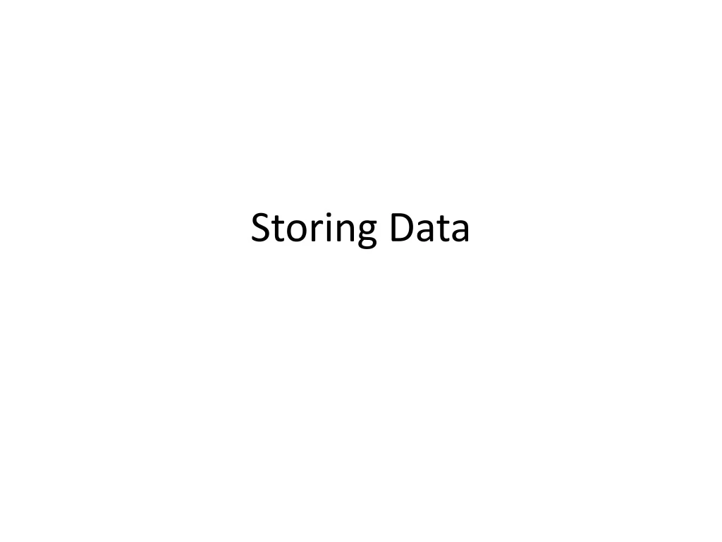 storing data