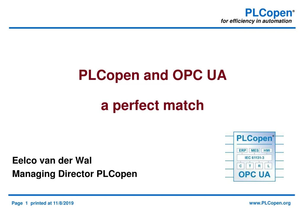 plcopen and opc ua a perfect match