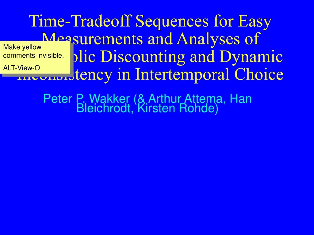 time tradeoff sequences for easy measurements