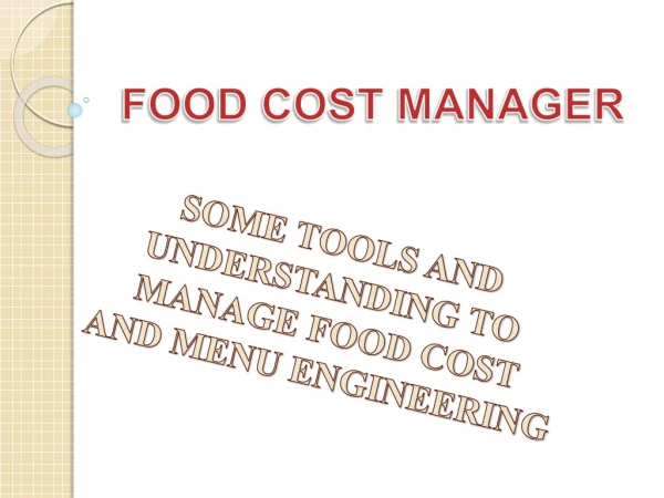 FOOD COST MANAGER