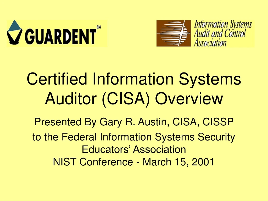 certified information systems auditor cisa overview