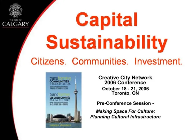 Capital Sustainability Citizens. Communities. Investment.