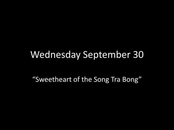 Wednesday September 30
