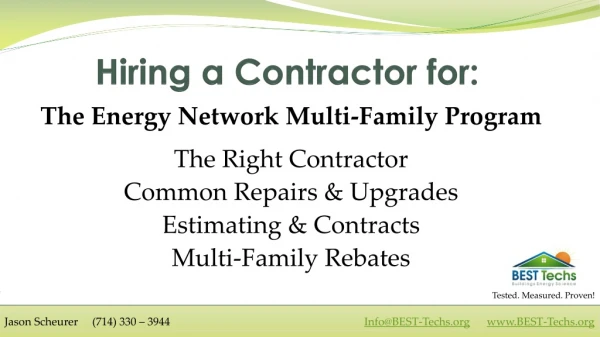 Hiring a Contractor for:
