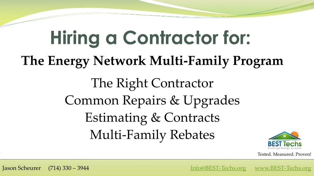 hiring a contractor for