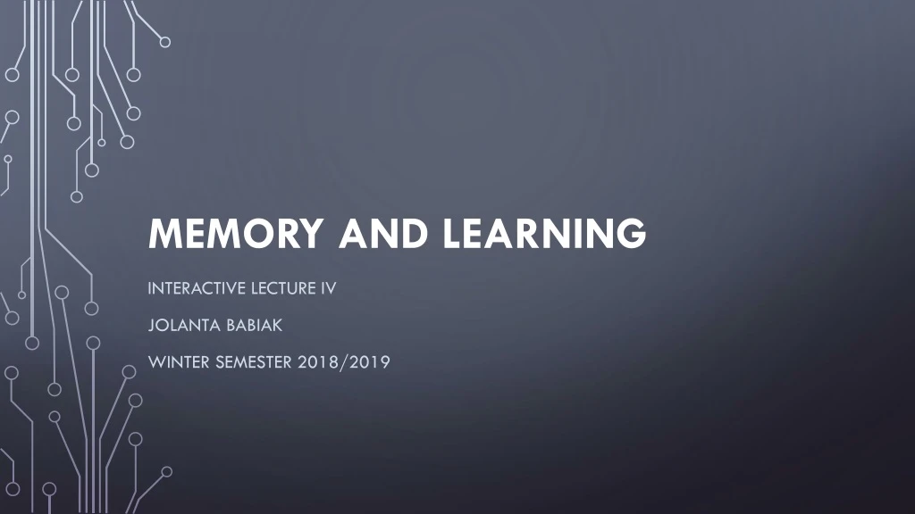 memory and learning