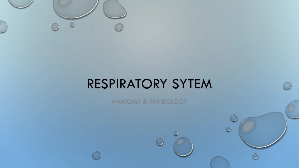 respiratory sytem