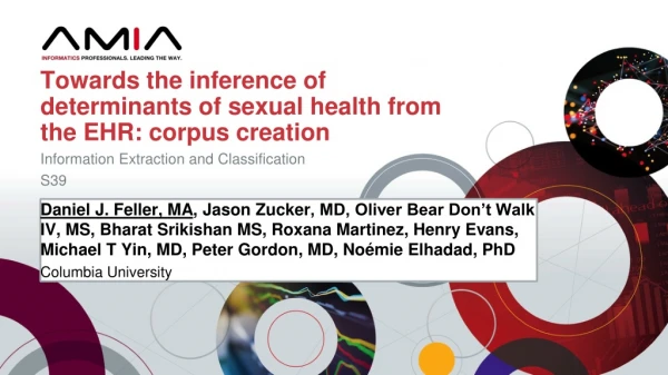 Towards the inference of determinants of sexual health from the EHR: corpus creation