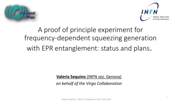 Valeria Sequino (INFN sez. Genova) on behalf of the Virgo Collaboration