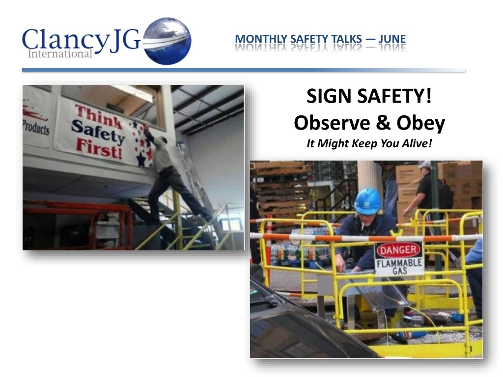 monthly safety talks june