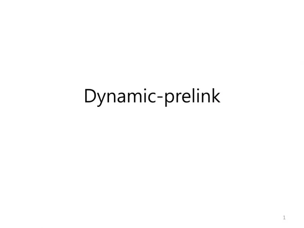 Dynamic- prelink