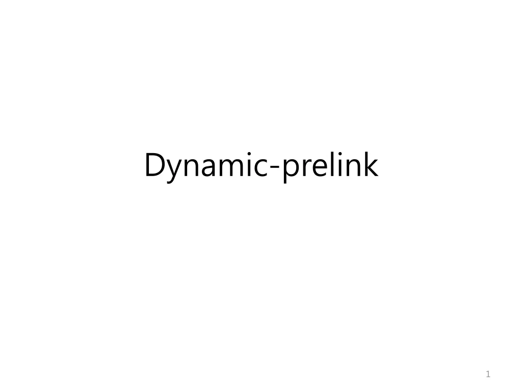 dynamic prelink