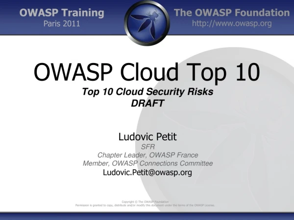 OWASP Cloud Top 10 Top 10 Cloud Security Risks DRAFT