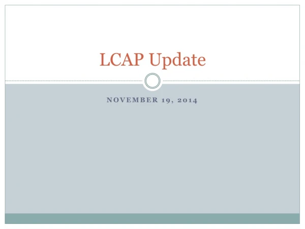 LCAP Update