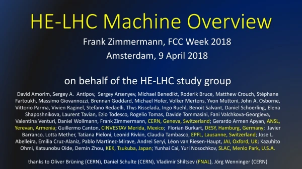 HE-LHC Machine Overview