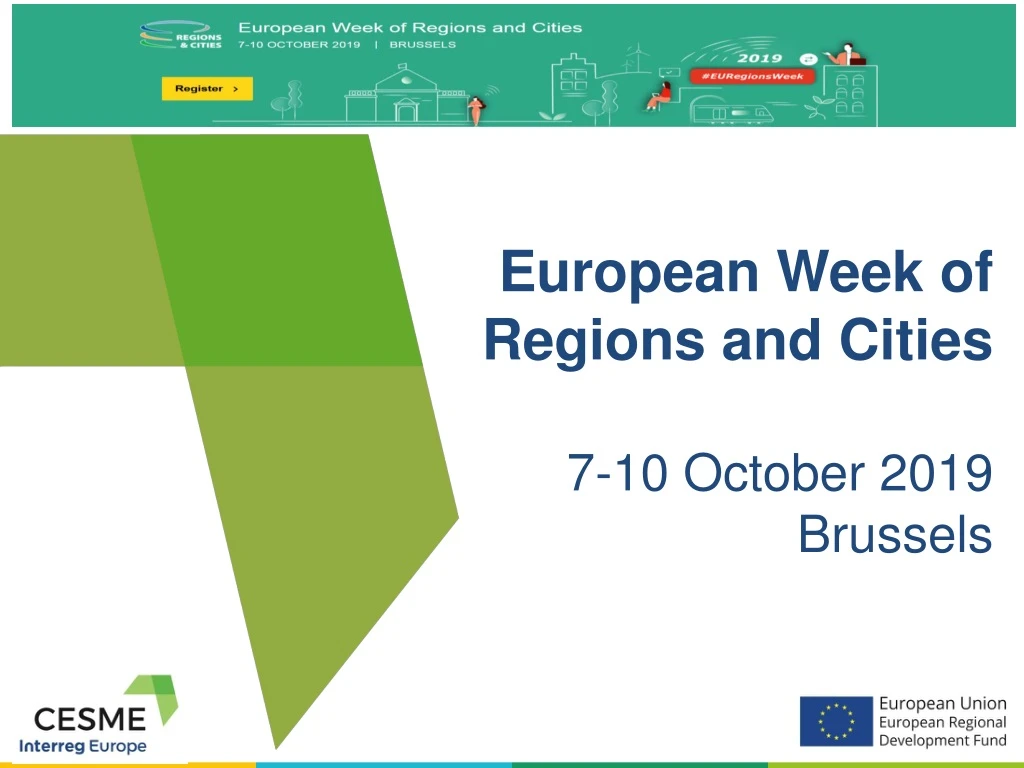 european week of regions and cities 7 10 october 2019 brussels