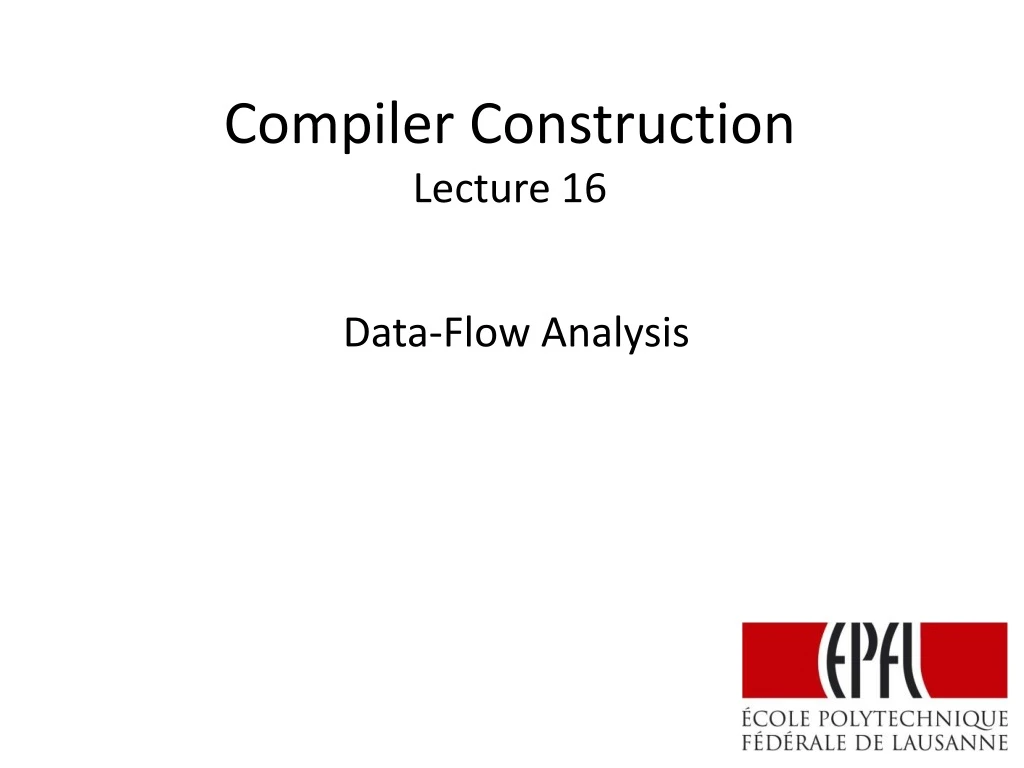 compiler construction lecture 16