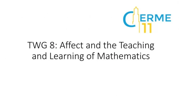TWG 8: Affect and the Teaching and Learning of Mathematics