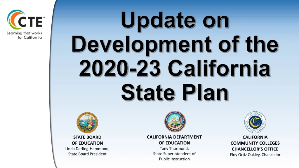 update on development of the 2020 23 california state plan
